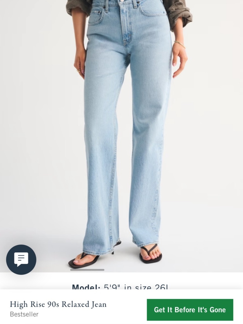Abercrombie & Fitch Light Blue High-Rise Straight Jeans